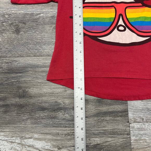y2k 2007 Sanrio Hello Kitty Rainbow‎ Sunglasses Red Womens S T-Shirt Mexico Made - Picture 7 of 8
